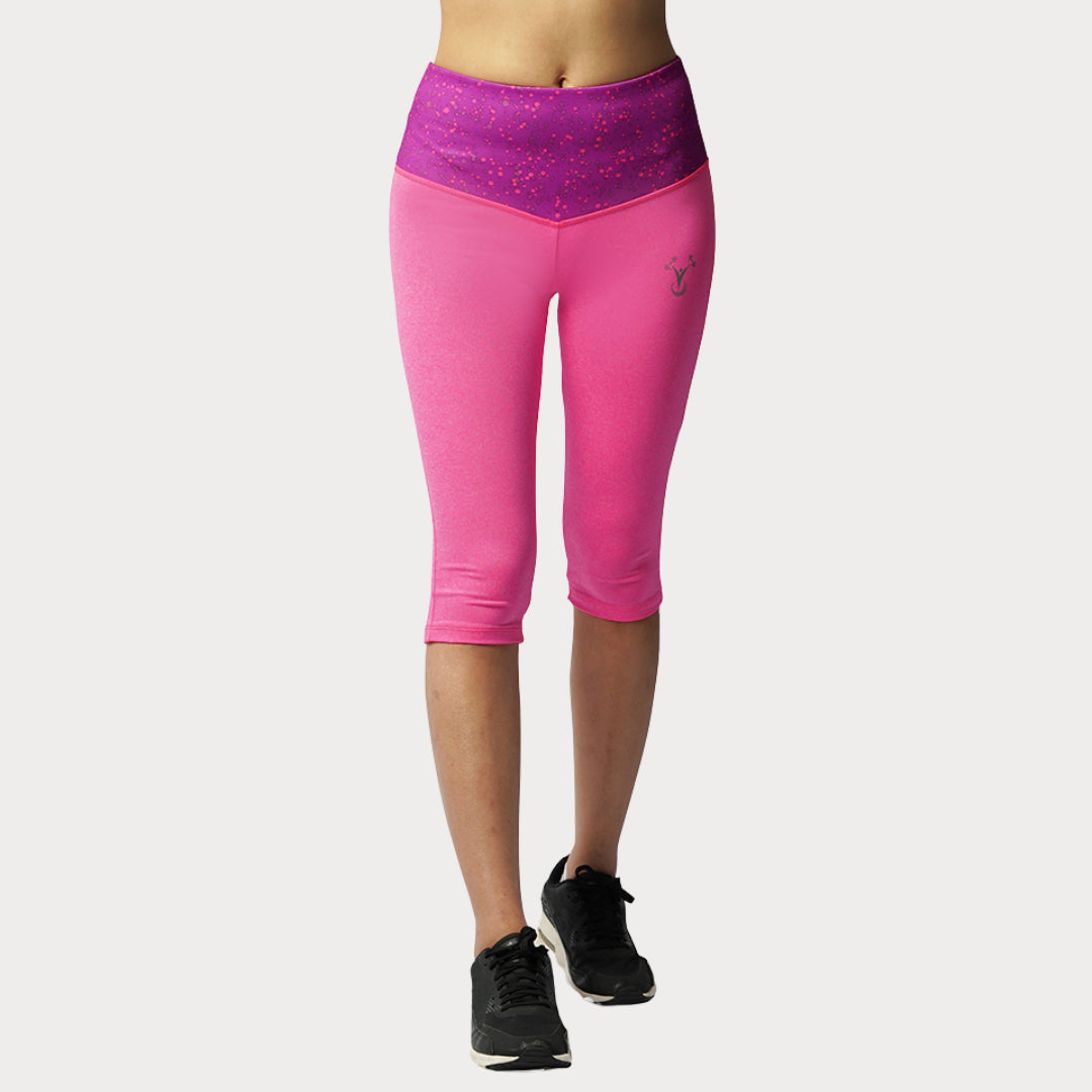 Capri & Leggings Activewear / Sportswear - Women's High-Waist Capri Leggings - S / R. Shockheather - Outperformer