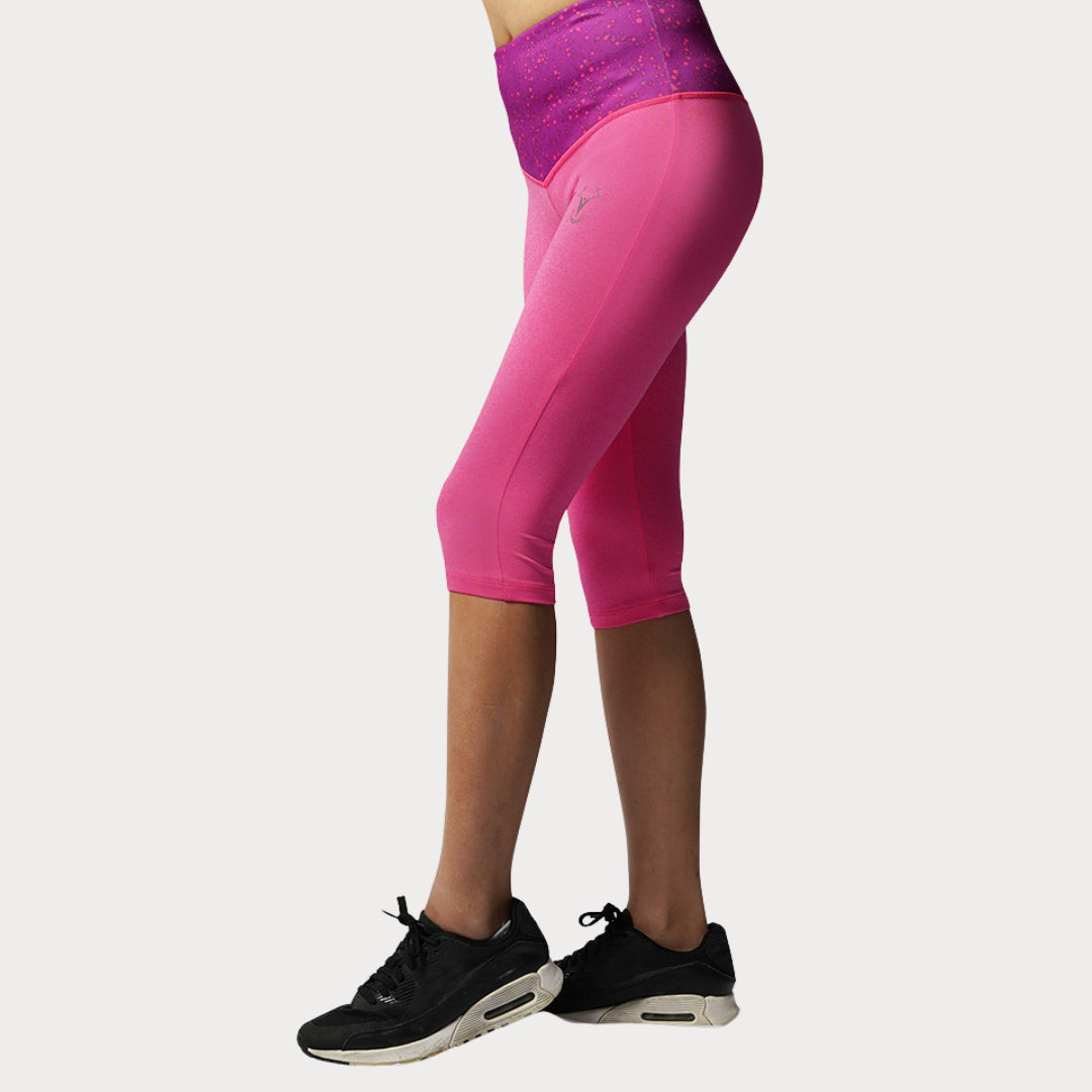Capri & Leggings Activewear / Sportswear - Women's High-Waist Capri Leggings - S / R. Shockheather - Outperformer