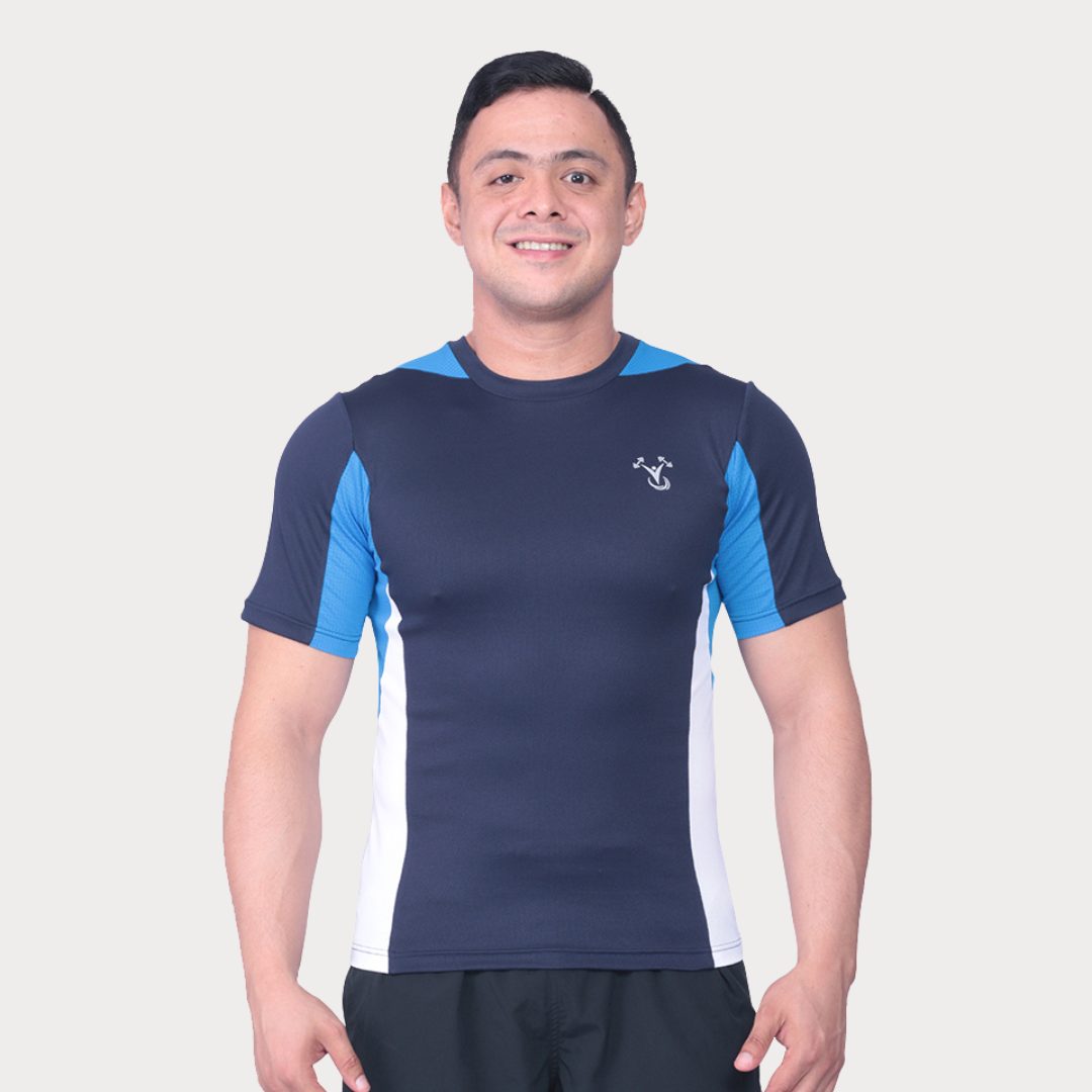 Short Sleeve Activewear / Sportswear - Men's Color Block T-Shirt - S / Xavier Navy- Outperformer