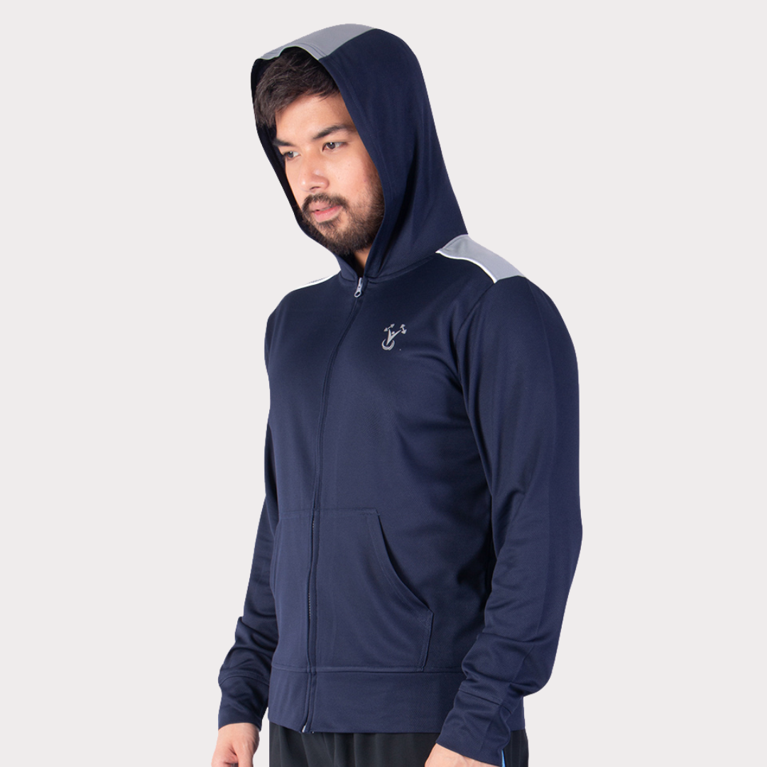 Hoodie Activewear / Sportswear - Men's Zip Up Lite Jacket Hoodie - S / Xavier Navy - Outperformer