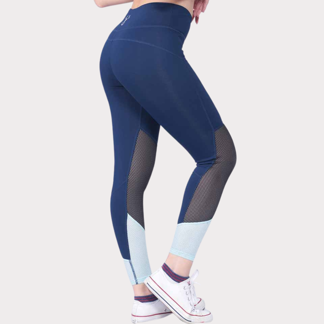 Capri & Leggings Activewear / Sportswear - Women's Classic High-Back Mesh Leggings - S / Imperial Indigo – Outperformer