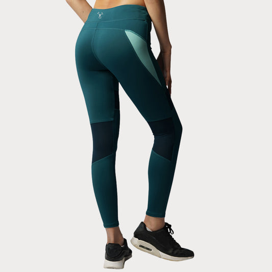 Capri & Leggings Activewear / Sportswear - Women's Classic Mid-Rise Mesh Leggings - S / Juniper Blue - Outperformer