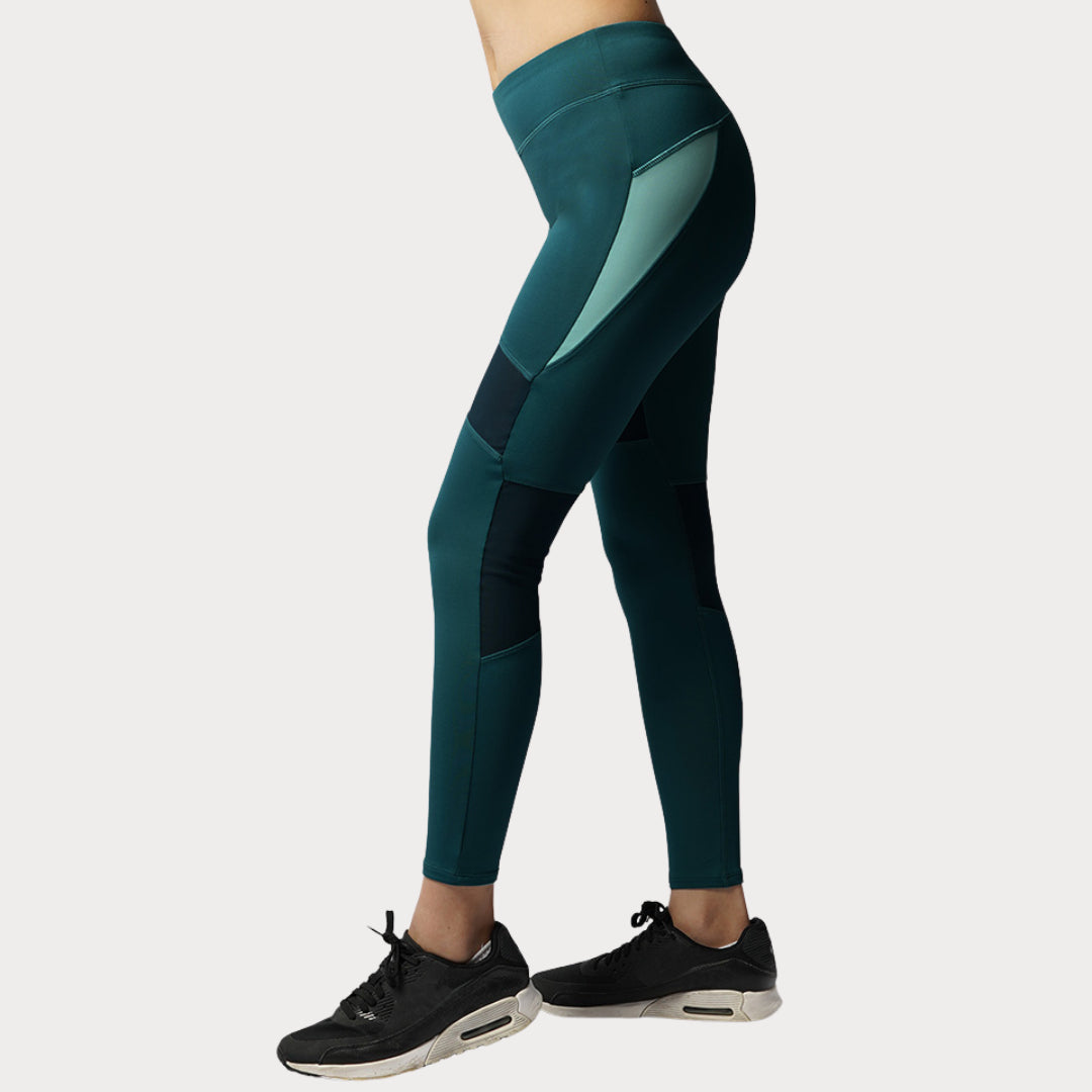 Capri & Leggings Activewear / Sportswear - Women's Classic Mid-Rise Mesh Leggings - S / Juniper Blue - Outperformer