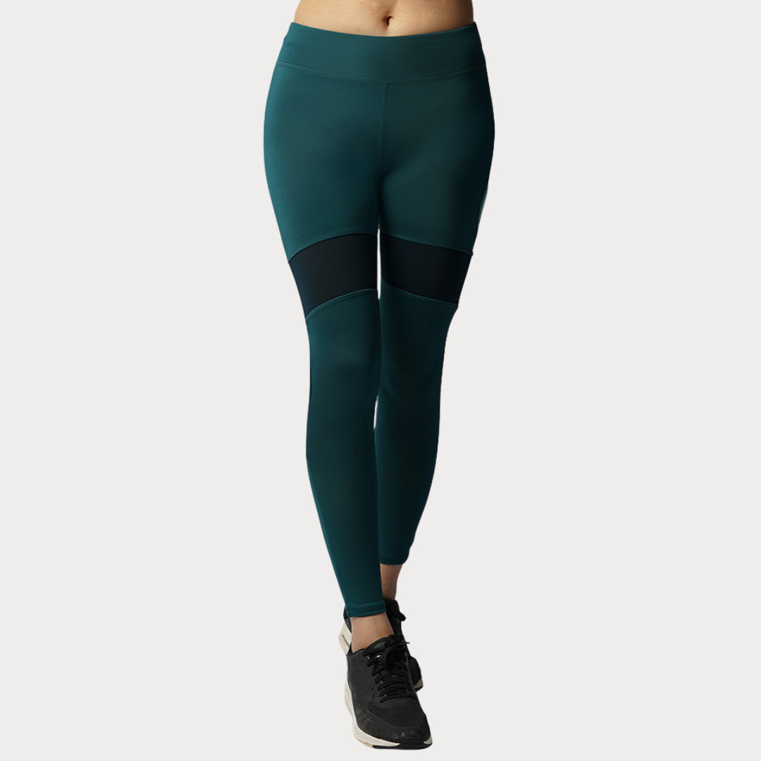 Capri & Leggings Activewear / Sportswear - Women's Classic Mid-Rise Mesh Leggings - S / Juniper Blue - Outperformer