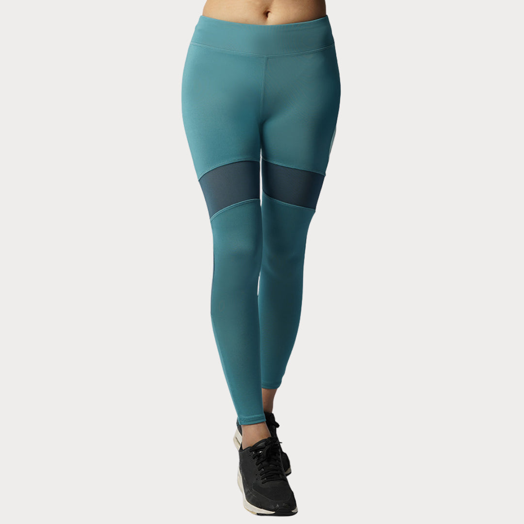 Capri & Leggings Activewear / Sportswear - Women's Classic Mid-Rise Mesh Leggings - S / Aqua Tonic - Outperformer