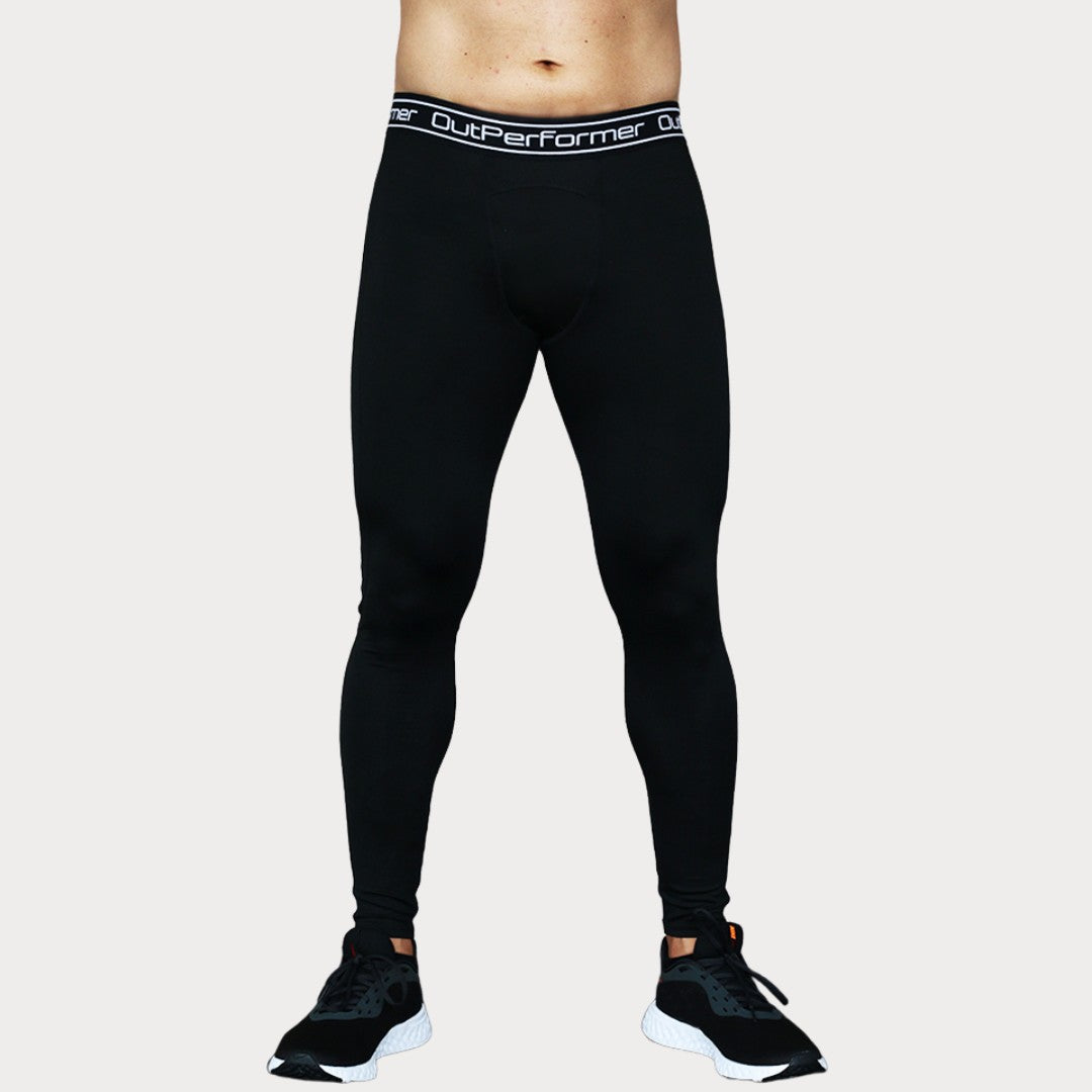 Compression Activewear / Sportswear - Men's Short Sleeve Compression Tee - S / Ebony - Outperformer