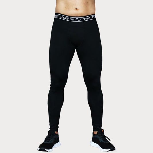 Compression Activewear / Sportswear - Men's Short Sleeve Compression Tee - S / Ebony - Outperformer