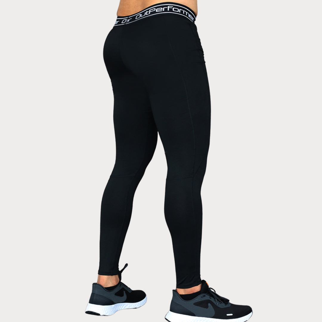Compression Activewear / Sportswear - Men's Short Sleeve Compression Tee - S / Ebony - Outperformer