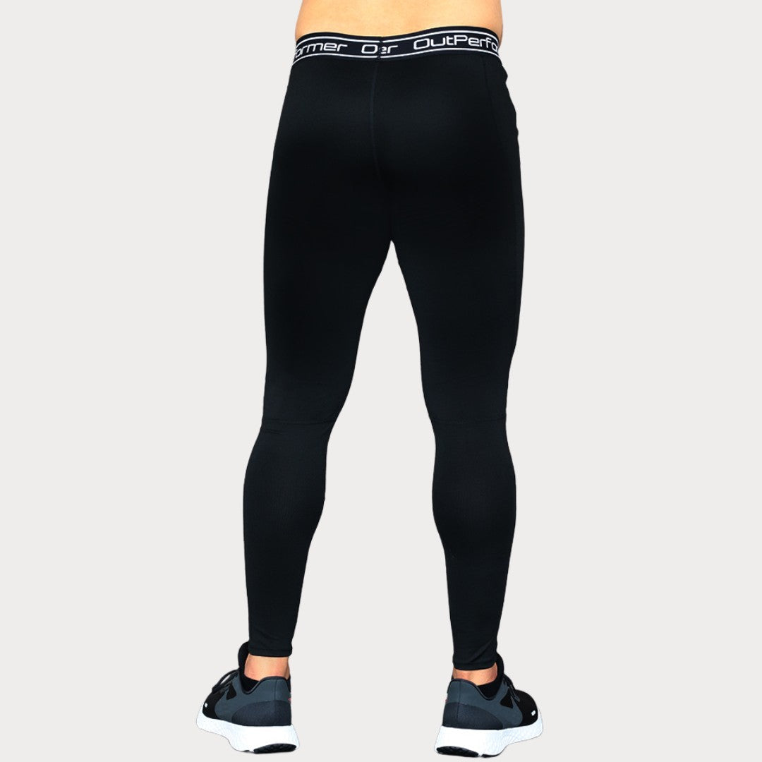 Compression Activewear / Sportswear - Men's Short Sleeve Compression Tee - S / Ebony - Outperformer