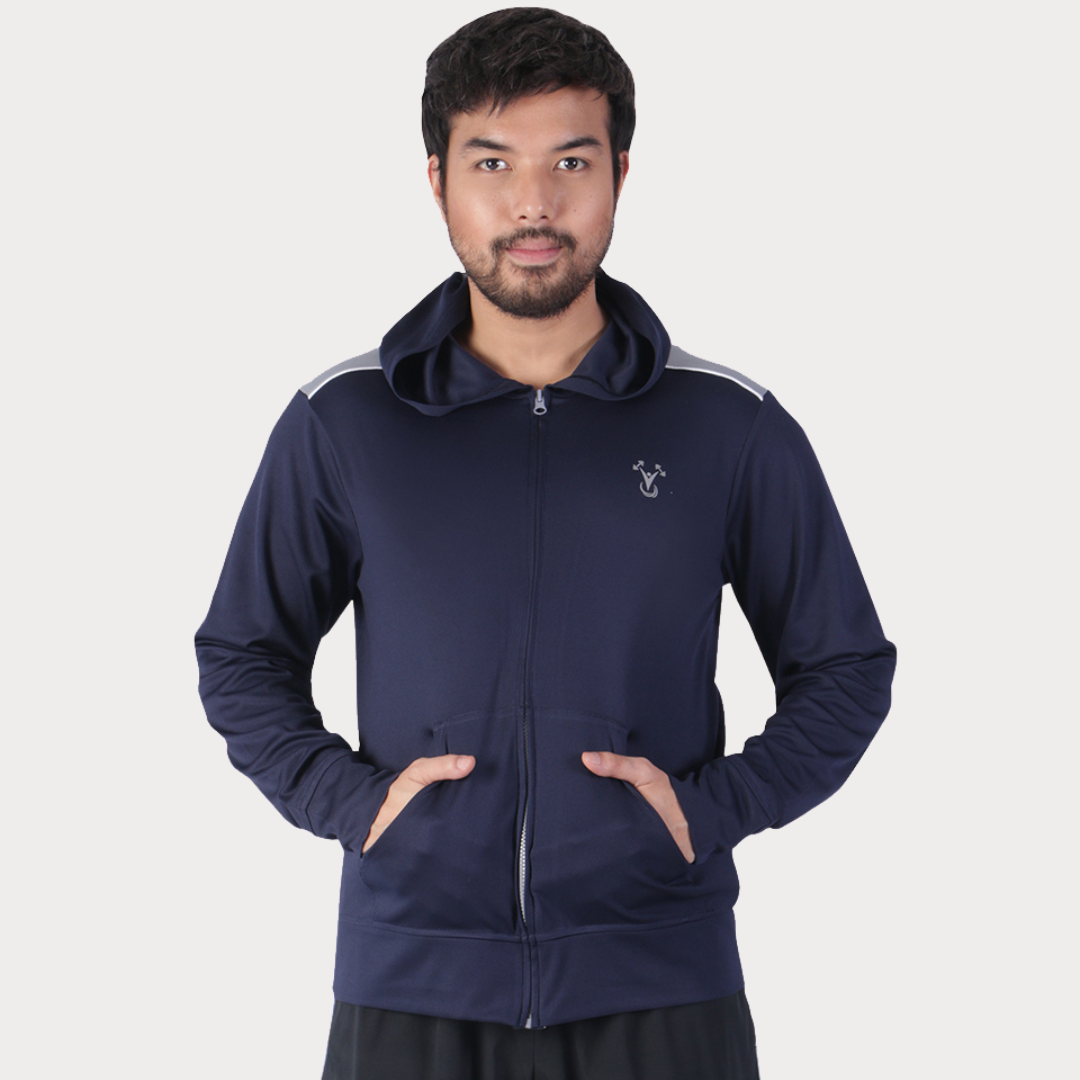 Hoodie Activewear / Sportswear - Men's Zip Up Lite Jacket Hoodie - S / Xavier Navy - Outperformer