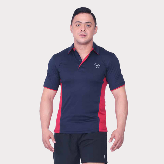 Polo Shirt Activewear / Sportswear - Men's Textured Polo Shirt - S / Rocket Red - Outperformer