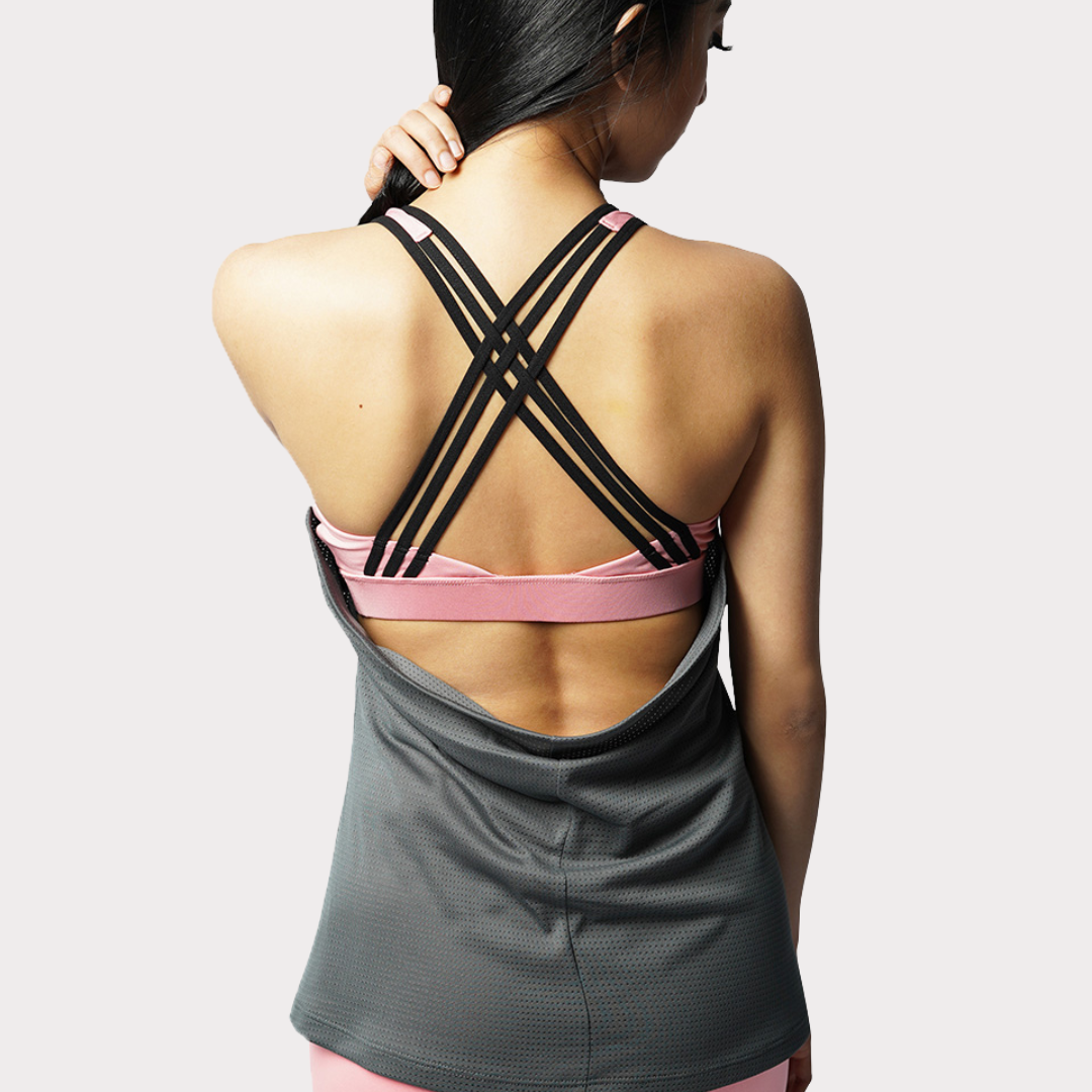 Sleeveless & Tank Activewear / Sportswear - Women's Tank Top w/ Inner Bra - S / Robot Grey - Outperformer