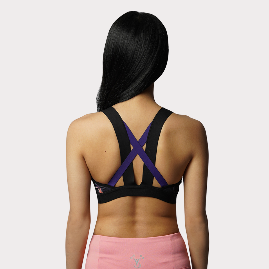 Sports Bra Activewear / Sportswear - Women's Light Support X-Straps Bra - S / Floral - Outperformer