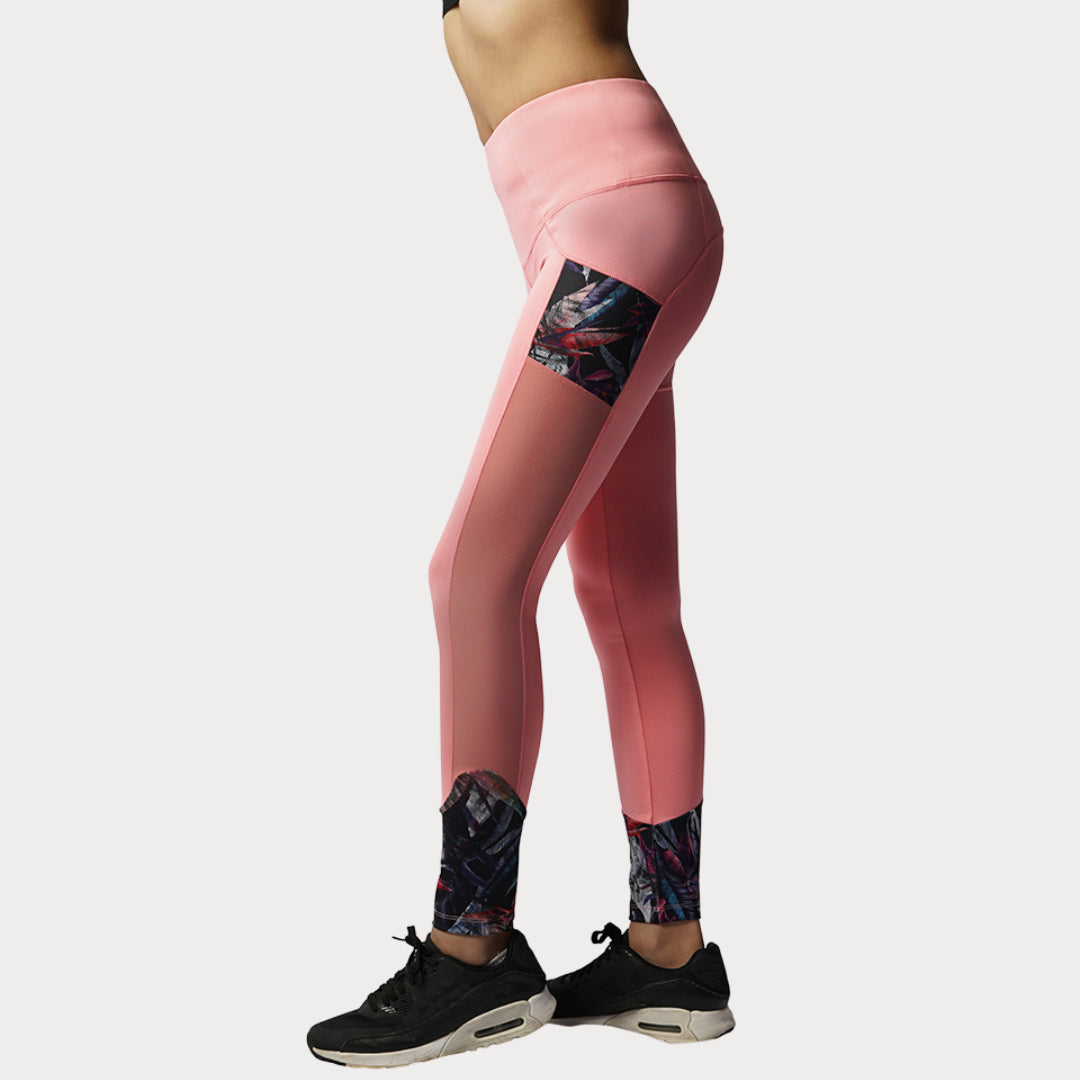Capri & Leggings Activewear / Sportswear - Women's Contoured High-Rise Leggings w/ Mesh - S / Pretty Coral - Outperformer
