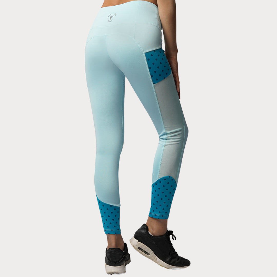 Capri & Leggings Activewear / Sportswear - Women's Contoured High-Rise Leggings w/ Mesh - S / Ice Blue - Outperformer
