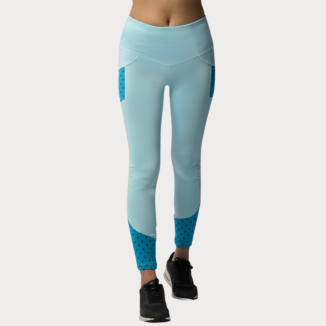 Capri & Leggings Activewear / Sportswear - Women's Contoured High-Rise Leggings w/ Mesh - S / Ice Blue - Outperformer