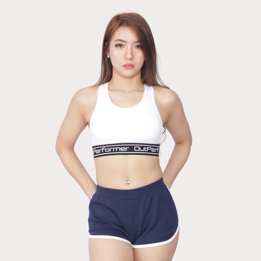 Sports Bra Activewear / Sportswear - Women's Medium Support Mesh Bra - S / White - Outperformer