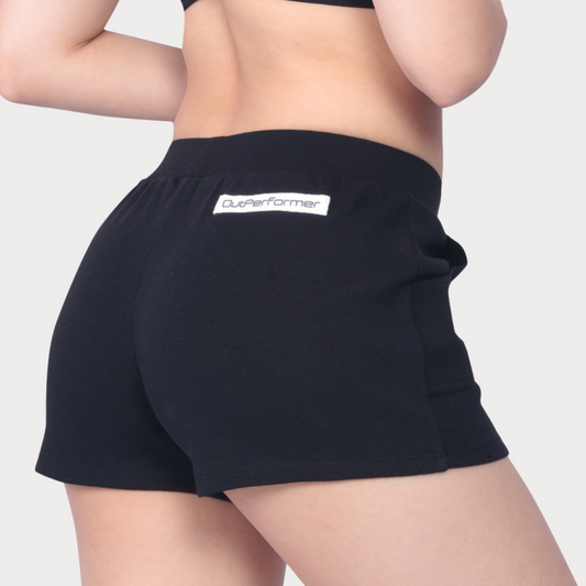 Women's Shorts Activewear / Sportswear - Women's Mini Ribbed Shorts - S / Black - Outperformer