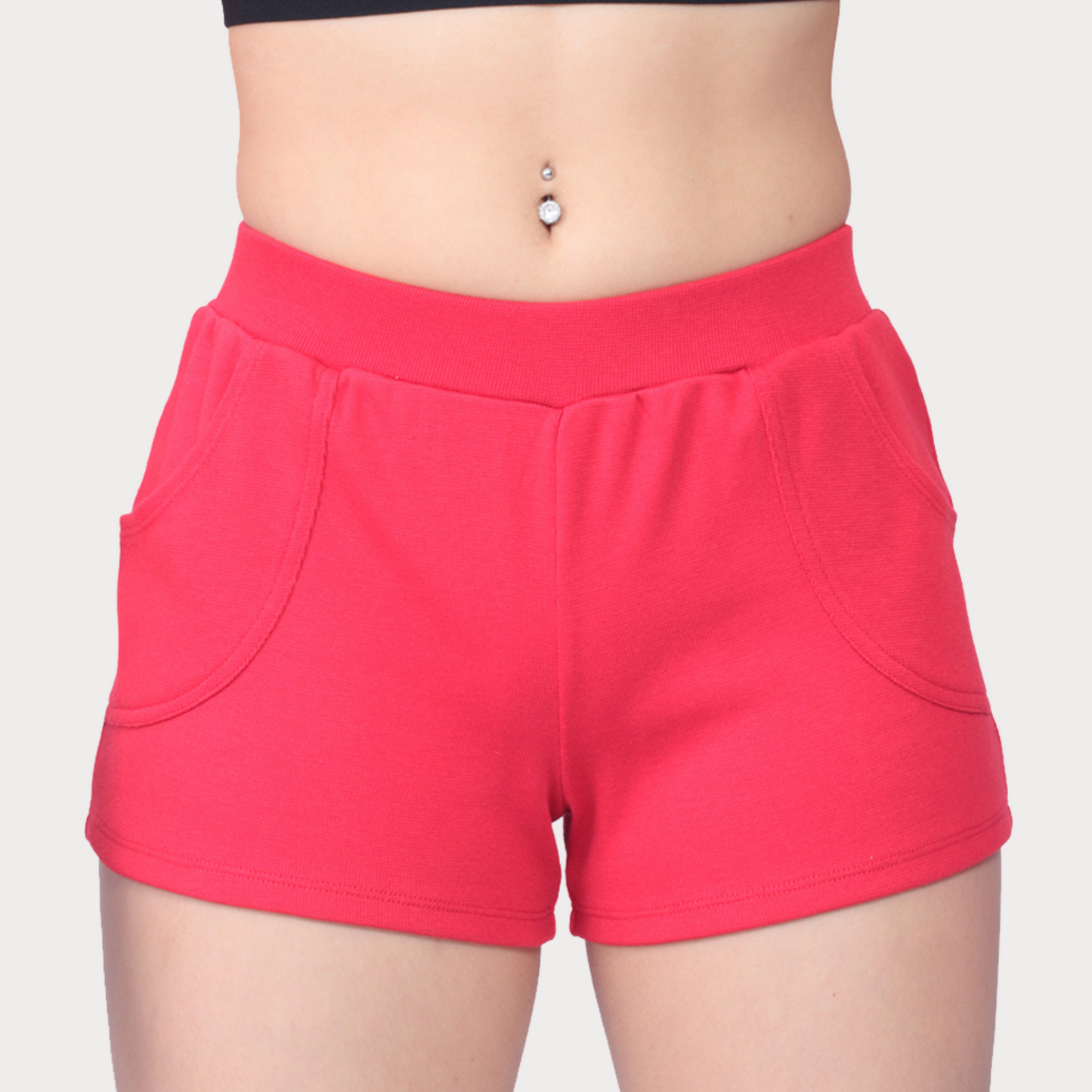 Women's Shorts Activewear / Sportswear - Women's Mini Ribbed Shorts - S / Red - Outperformer