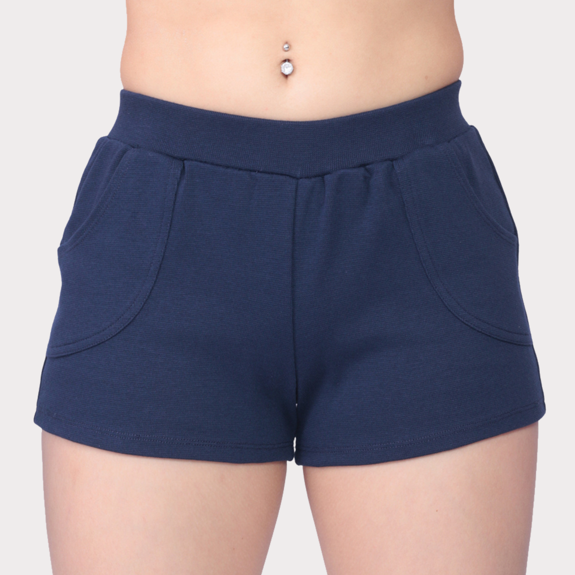 Women's Shorts Activewear / Sportswear - Women's Mini Ribbed Shorts - S / Navy - Outperformer