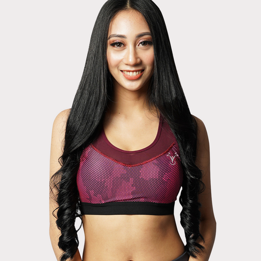 Sports Bra Activewear / Sportswear - Women's Medium Support Power Mesh Racerback Bra - S / Berry Purple - Outperformer