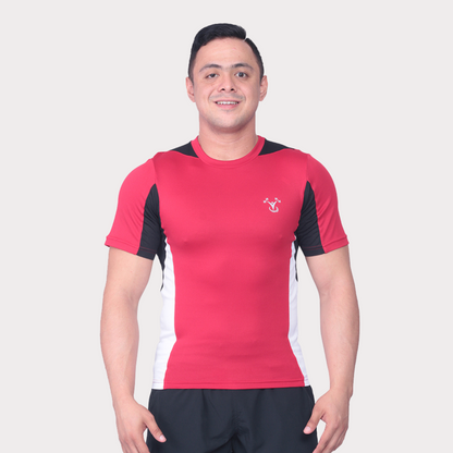 Short Sleeve Activewear / Sportswear - Men's Color Block T-Shirt - S / Rocket Red - Outperformer
