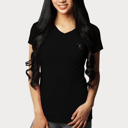 Short Sleeve Activewear / Sportswear - Women's Classic V-Neck Shirt - S / Black - Outperformer