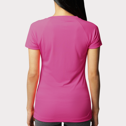 Short Sleeve Activewear / Sportswear - Women's Classic V-Neck Shirt - S / Katydid Pink - Outperformer