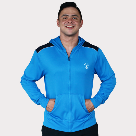 Hoodie Activewear / Sportswear - Men's Zip Up Lite Jacket Hoodie - S / Sports Blue - Outperformer