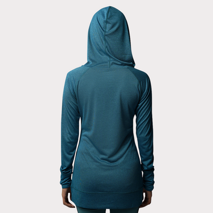 Hoodie Activewear / Sportswear - Women's Lite Long Sleeve Hoodie - S / Teal Heather - Outperformer