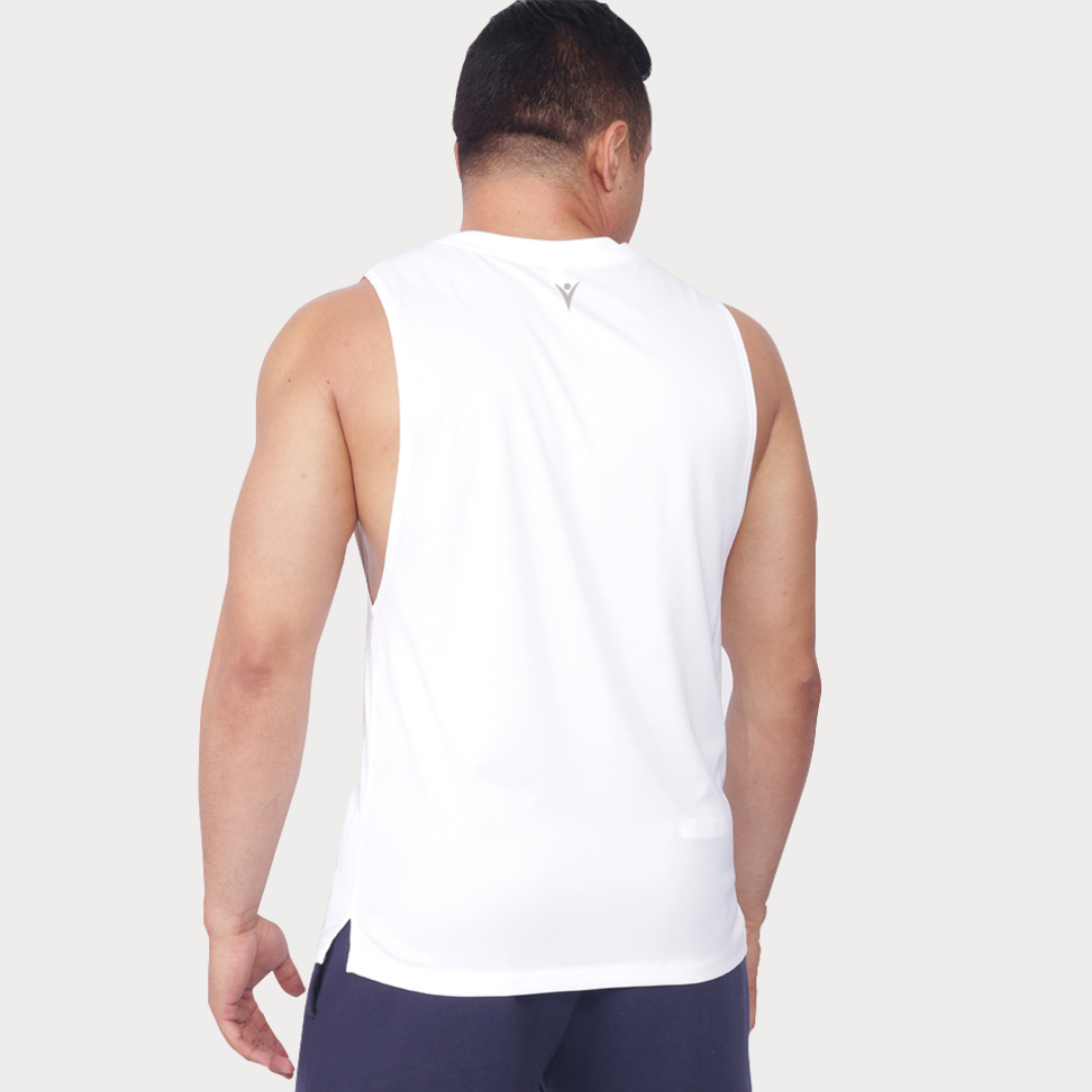 Sleeveless & Tank Activewear / Sportswear - Men's Loose Fit Graphic Muscle Tee - S / White - Outperformer