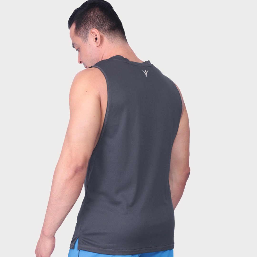 Sleeveless & Tank Activewear / Sportswear - Men's Loose Fit Graphic Muscle Tee - S / Dark Grey - Outperformer