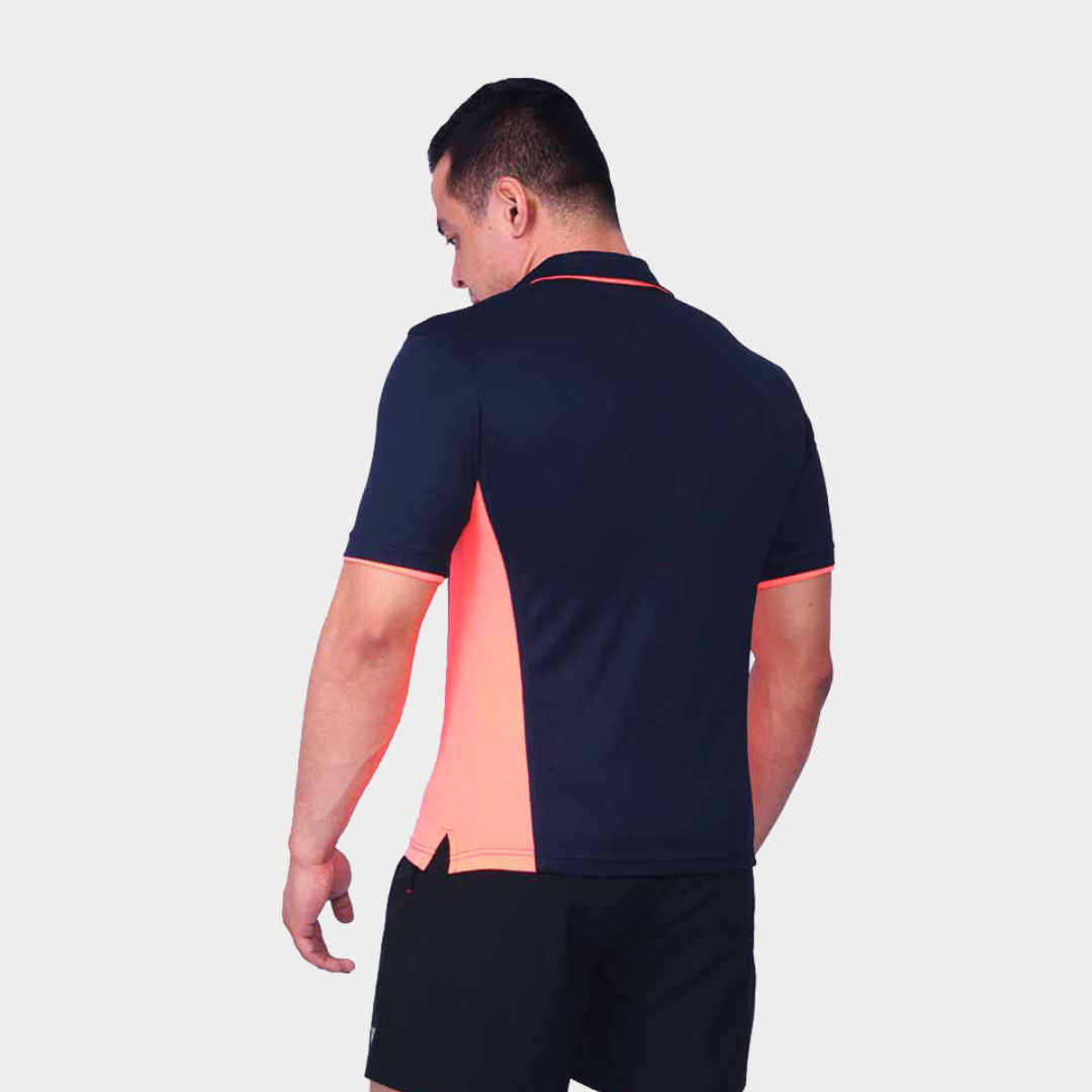 Polo Shirt Activewear / Sportswear - Men's Textured Polo Shirt - S / Neon Orange - Outperformer