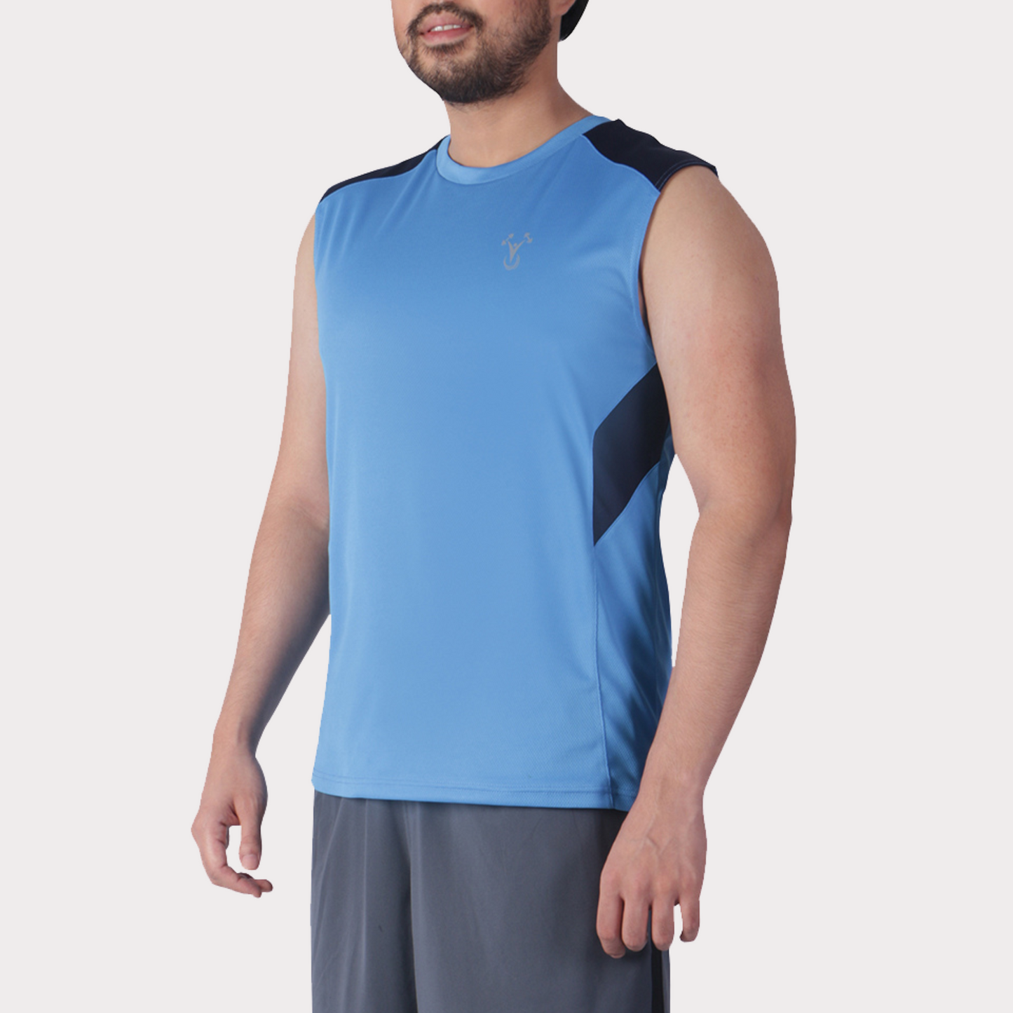 Sleeveless & Tank Activewear / Sportswear - Men's Wide Shoulder Muscle Tee - S /Sports Blue - Outperformer