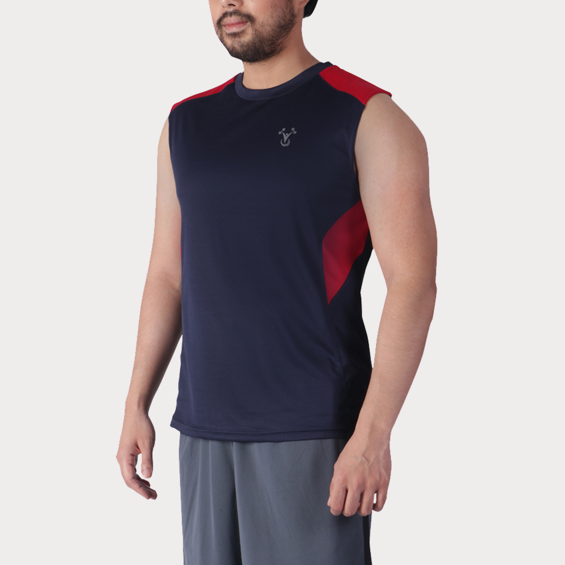 Sleeveless & Tank Activewear / Sportswear - Men's Wide Shoulder Muscle Tee - S /Xavier Navy - Outperformer