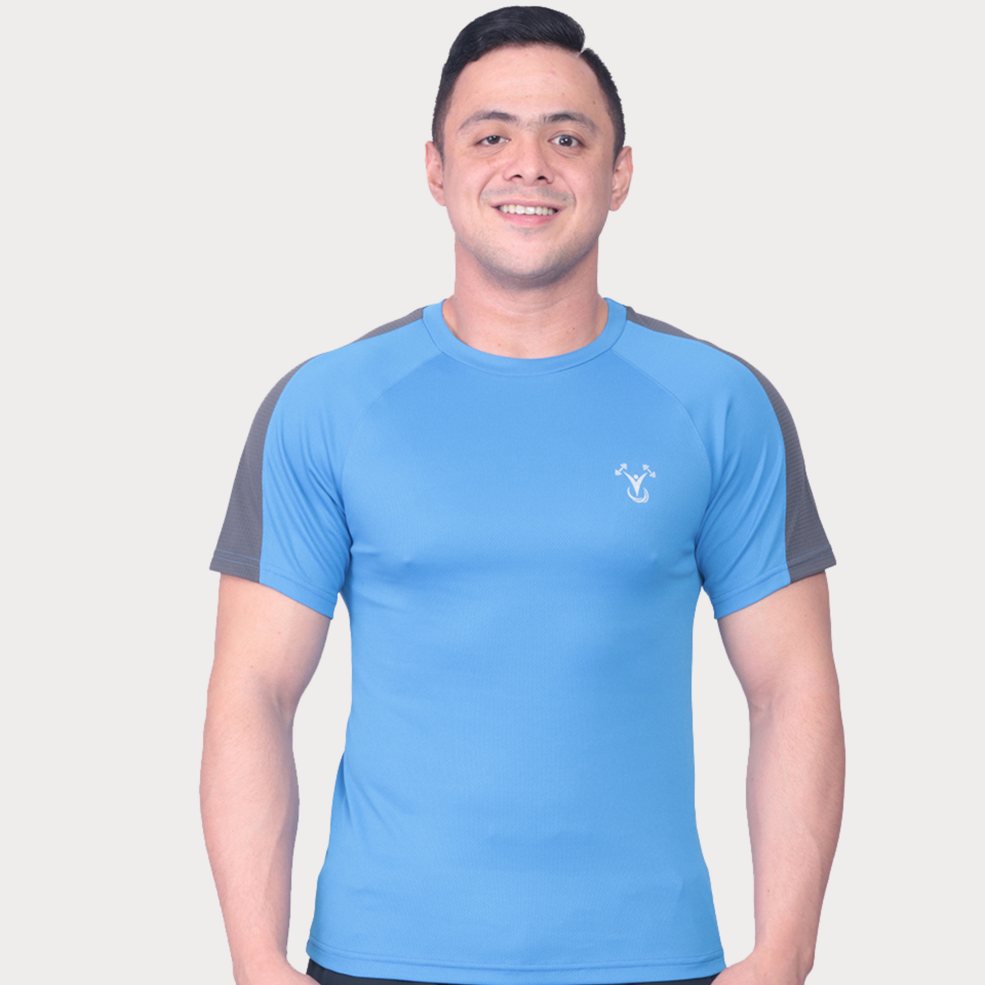 Short Sleeve Activewear / Sportswear - Men's Raglan Blocked T-Shirt - S / Sports Blue - Outperformer