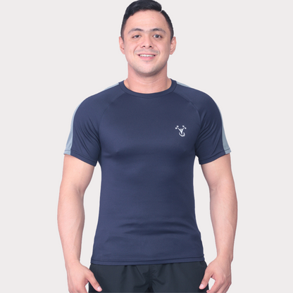 Short Sleeve Activewear / Sportswear - Men's Raglan Blocked T-Shirt - S / Xavier Navy - Outperformer