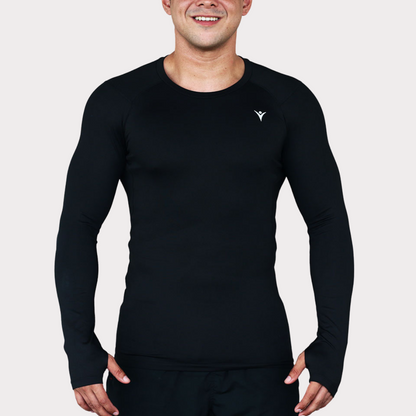 Compression Activewear / Sportswear - Men's Long Sleeve Compression Tee - S / Ebony - Outperformer