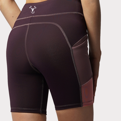 Women's Shorts Activewear / Sportswear - Women's Biker Shorts - S / Burgundy Blazer - Outperformer