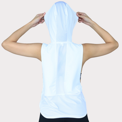 Hoodie Activewear / Sportswear - Women's Lite Sleeveless Hoodie - WHITE-Outperformer