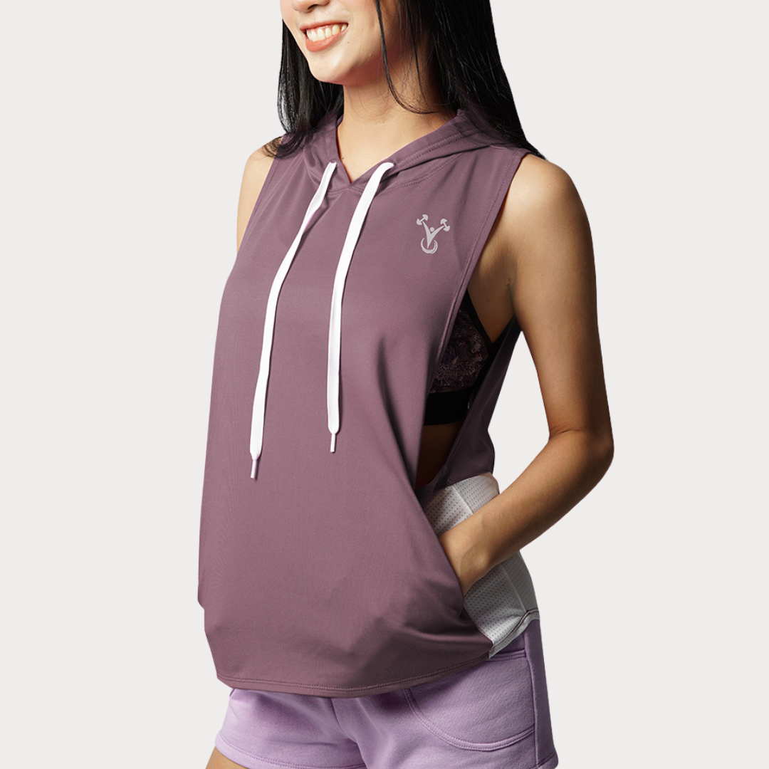 Hoodie Activewear / Sportswear - Women's Lite Sleeveless Hoodie - S / Purple Thistle - Outperformer