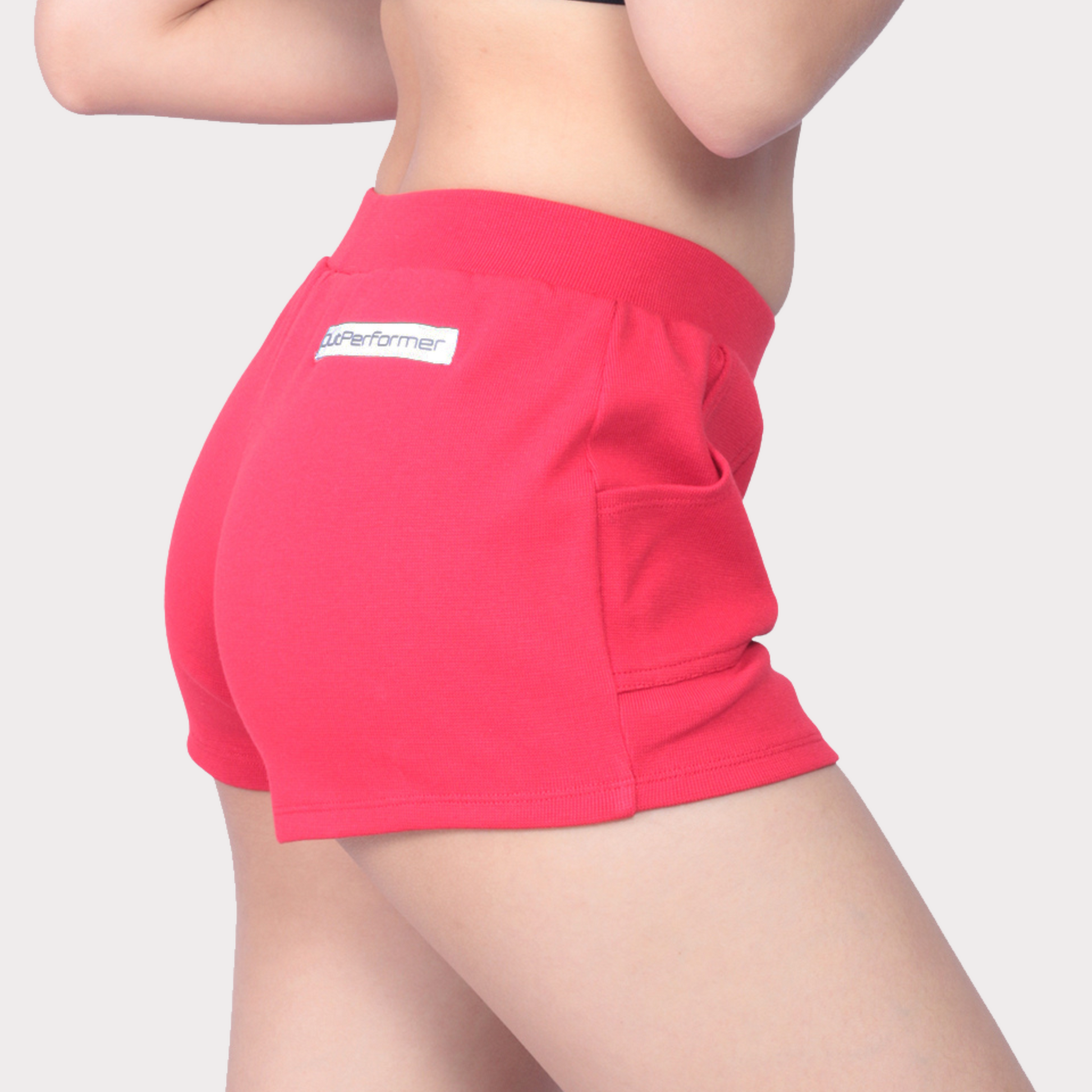 Women's Shorts Activewear / Sportswear - Women's Mini Ribbed Shorts - S / Red - Outperformer