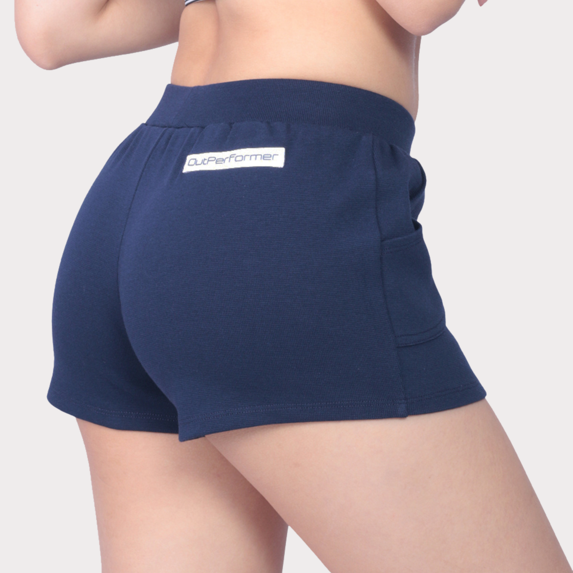 Women's Shorts Activewear / Sportswear - Women's Mini Ribbed Shorts - S / Navy - Outperformer