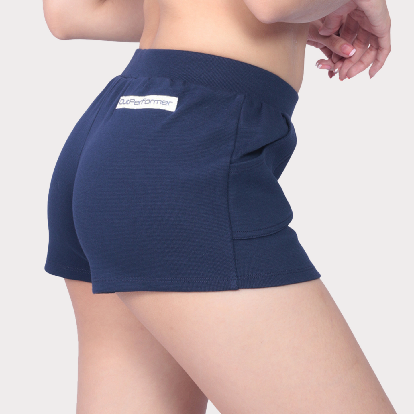 Women's Shorts Activewear / Sportswear - Women's Mini Ribbed Shorts - S / Navy - Outperformer