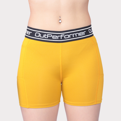 Women's Shorts Activewear / Sportswear - Women's Butt Lift Shorts - S / Nugget Gold - Outperformer