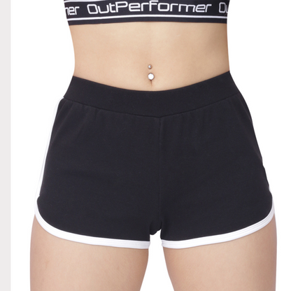 Women's Shorts Activewear / Sportswear - Women's Dolphin Ribbed Shorts - S / Black - Outperformer