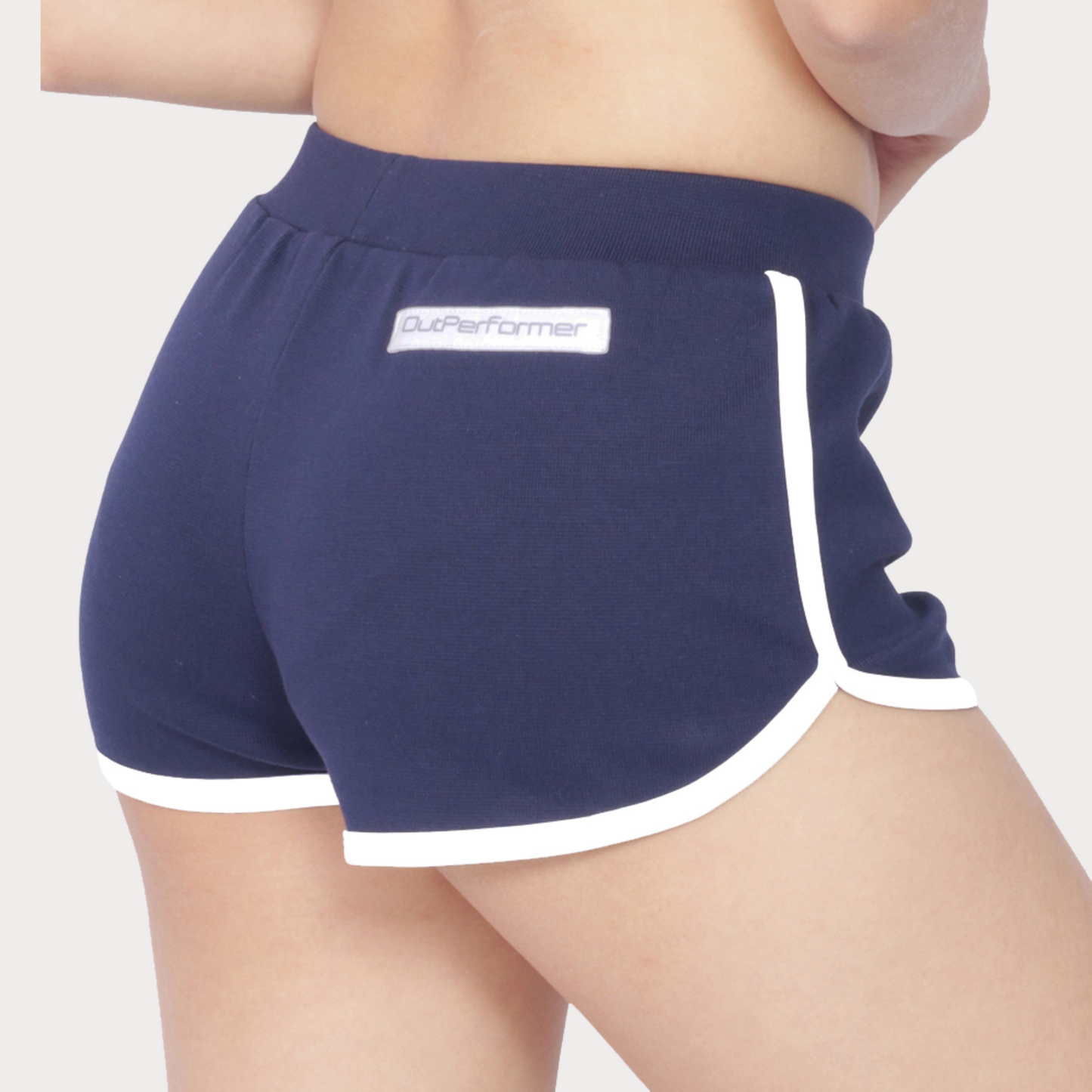 Women's Shorts Activewear / Sportswear - Women's Dolphin Ribbed Shorts - S / Navy - Outperformer